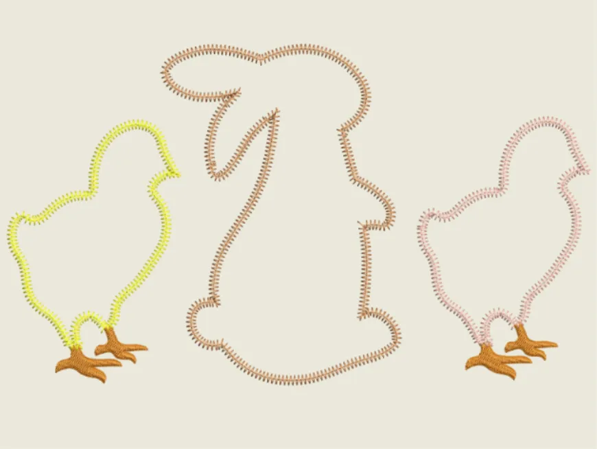 AGD 9810 Chicks N Bunny Applique