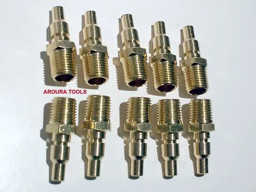 AIR LINE FITTINGS ADAPTORS 10pc SET MALE 1/4" QUICK RELEASE FITTINGS - NEW