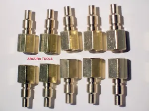 AIR LINE FITTINGS QUICK RELEASE ADAPTORS 10pc SET FEMALE 1/4" -NEW