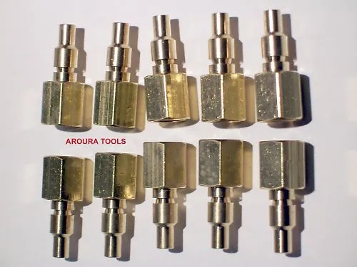 AIR LINE FITTINGS QUICK RELEASE ADAPTORS 10pc SET FEMALE 1/4" -NEW