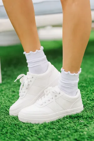 All In A Day White Ruffle Socks