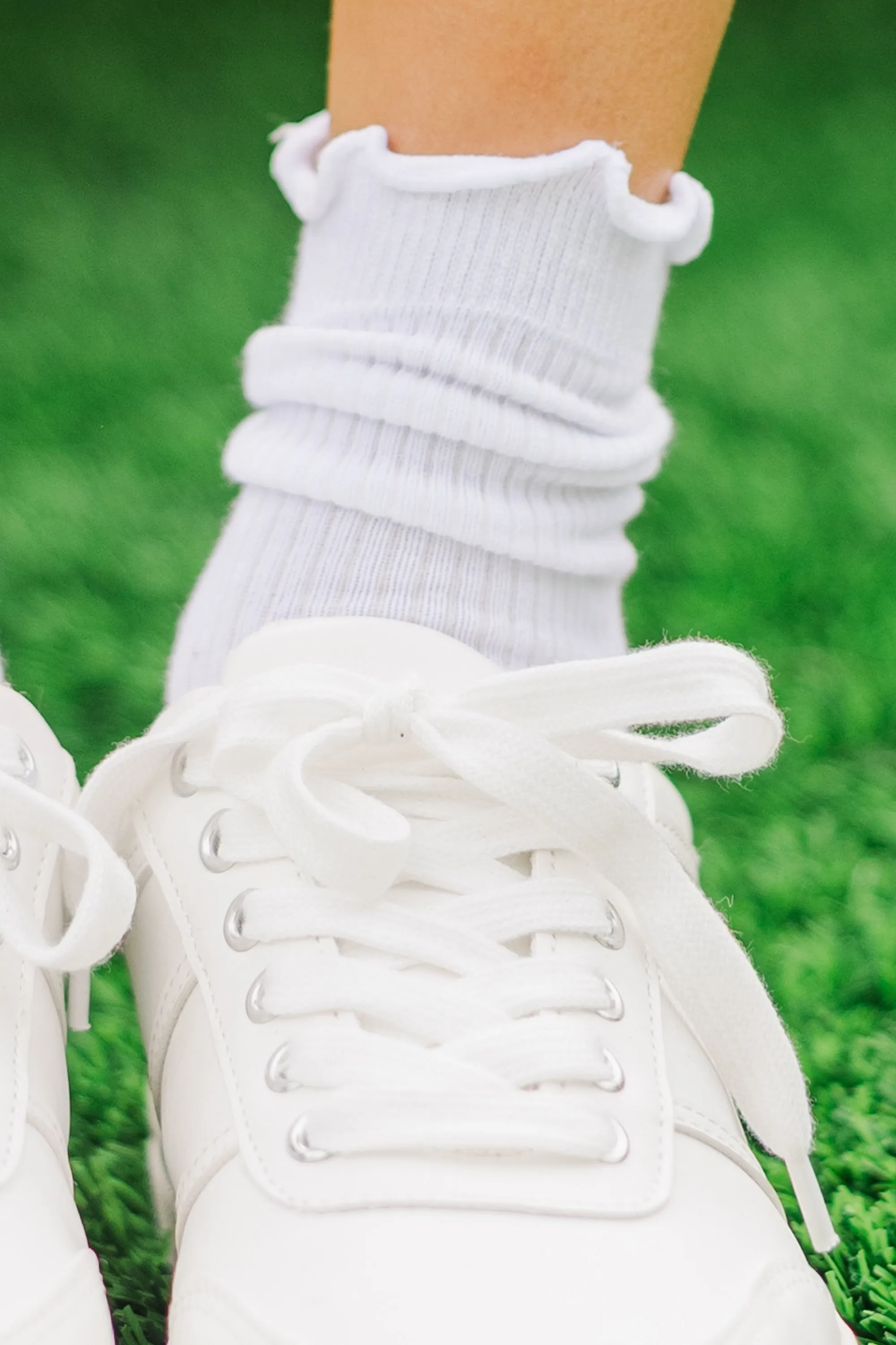 All In A Day White Ruffle Socks