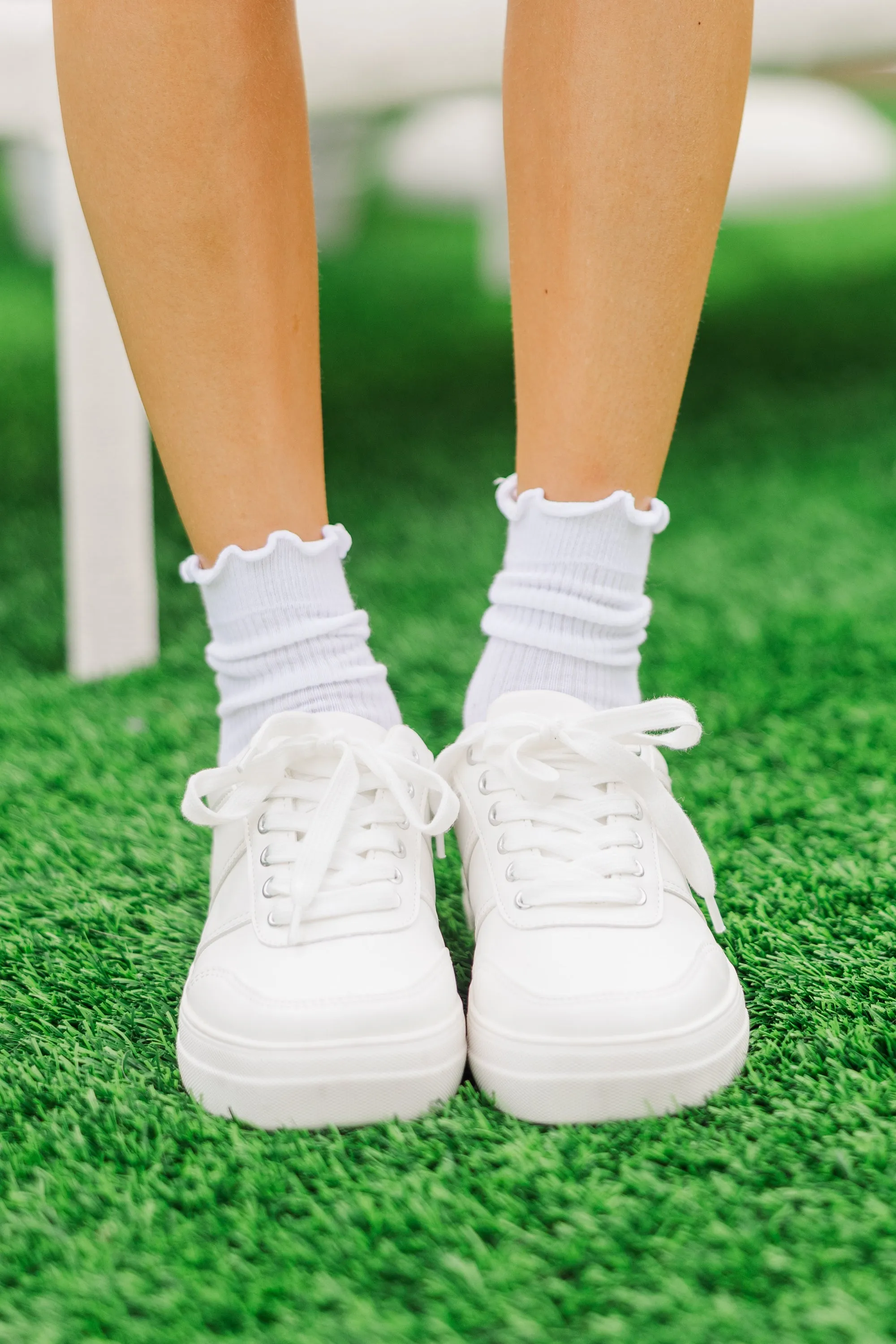 All In A Day White Ruffle Socks