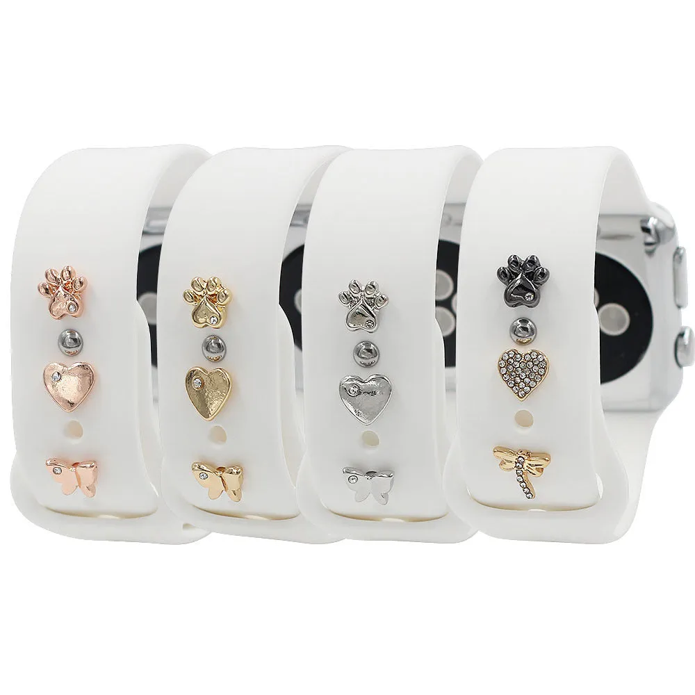 Applicable Watch Strap Smart Watch Silicone Strap Decorative Buckle Strap Nail Butterfly