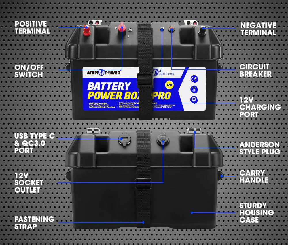 ATEM POWER Battery Box 12V Quick Charge