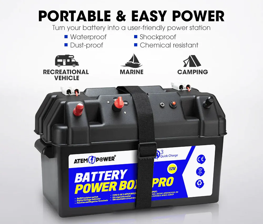 ATEM POWER Battery Box 12V Quick Charge