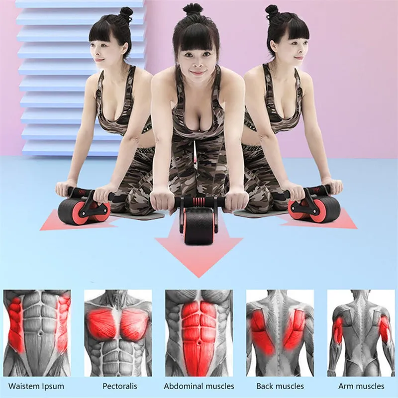 Automatic Rebound Ab Wheel Roller: Gym Waist Trainer