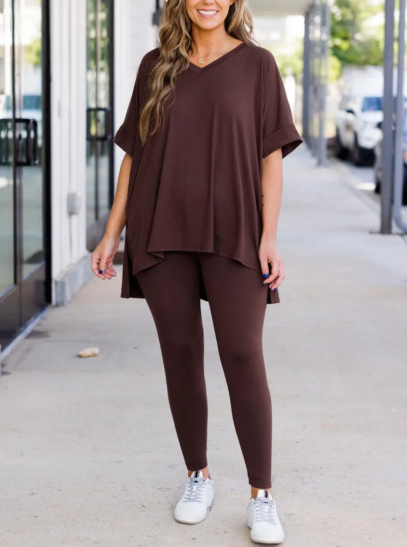 Autumn Women's Ultra Comfy Short Sleeve Tee and Legging Set (Buy 2 Free Shipping)
