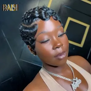 BAISI Sexy Quick Wave Lace Short Wig