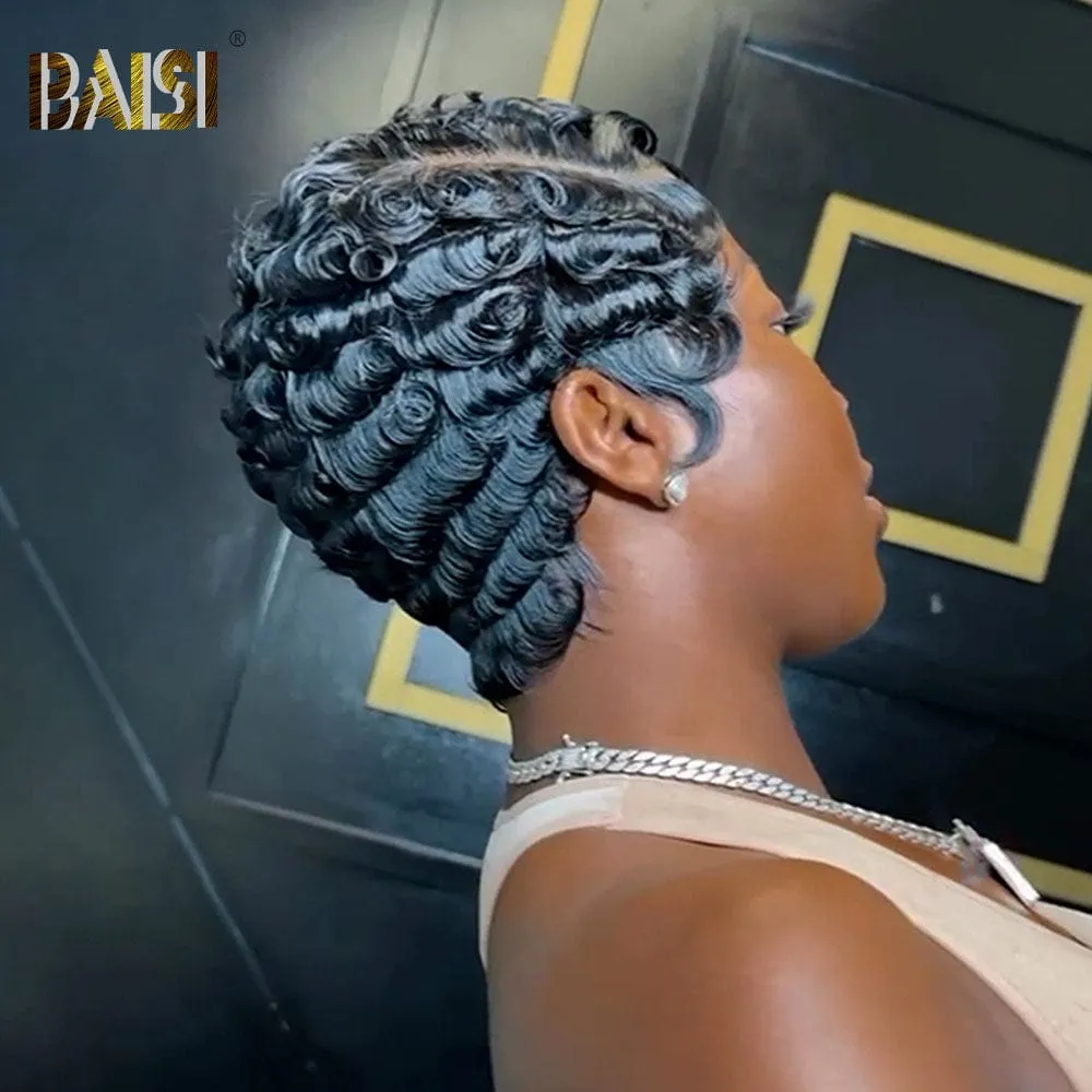 BAISI Sexy Quick Wave Lace Short Wig
