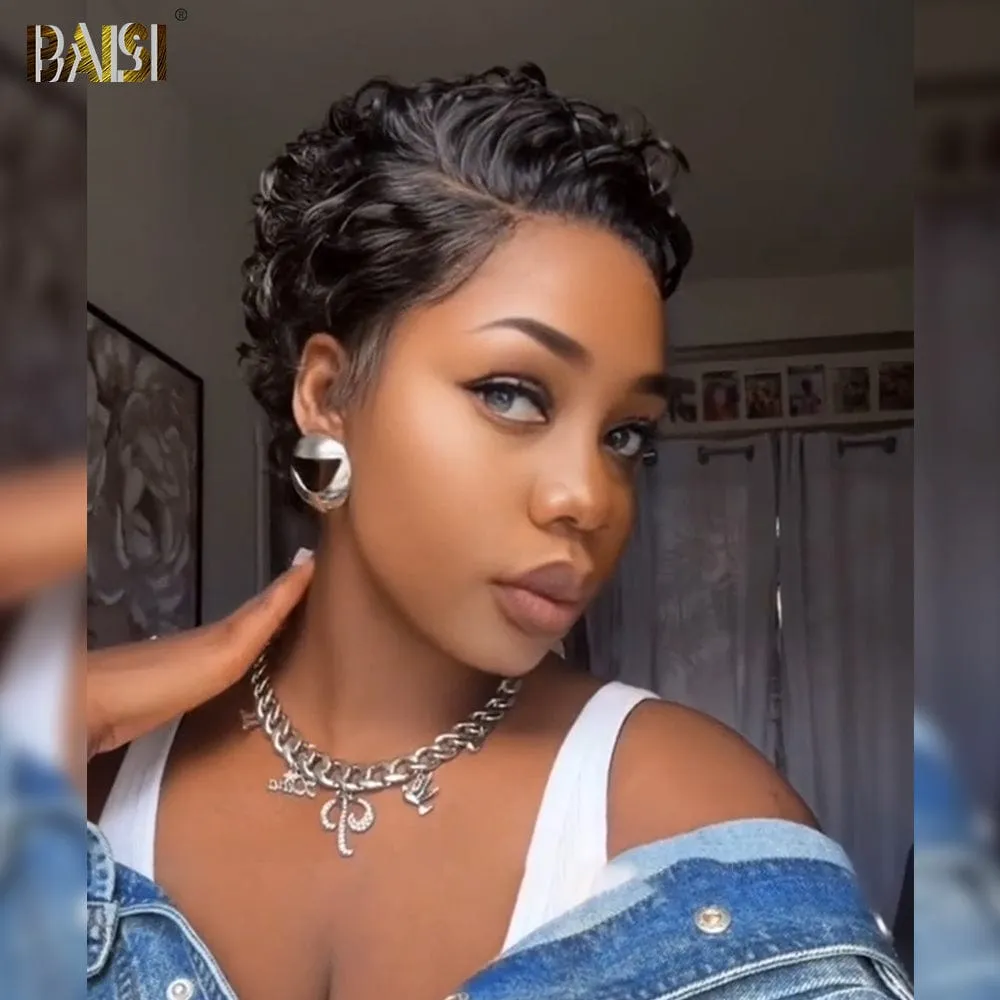 BAISI Silk Quick Wave Short Wig