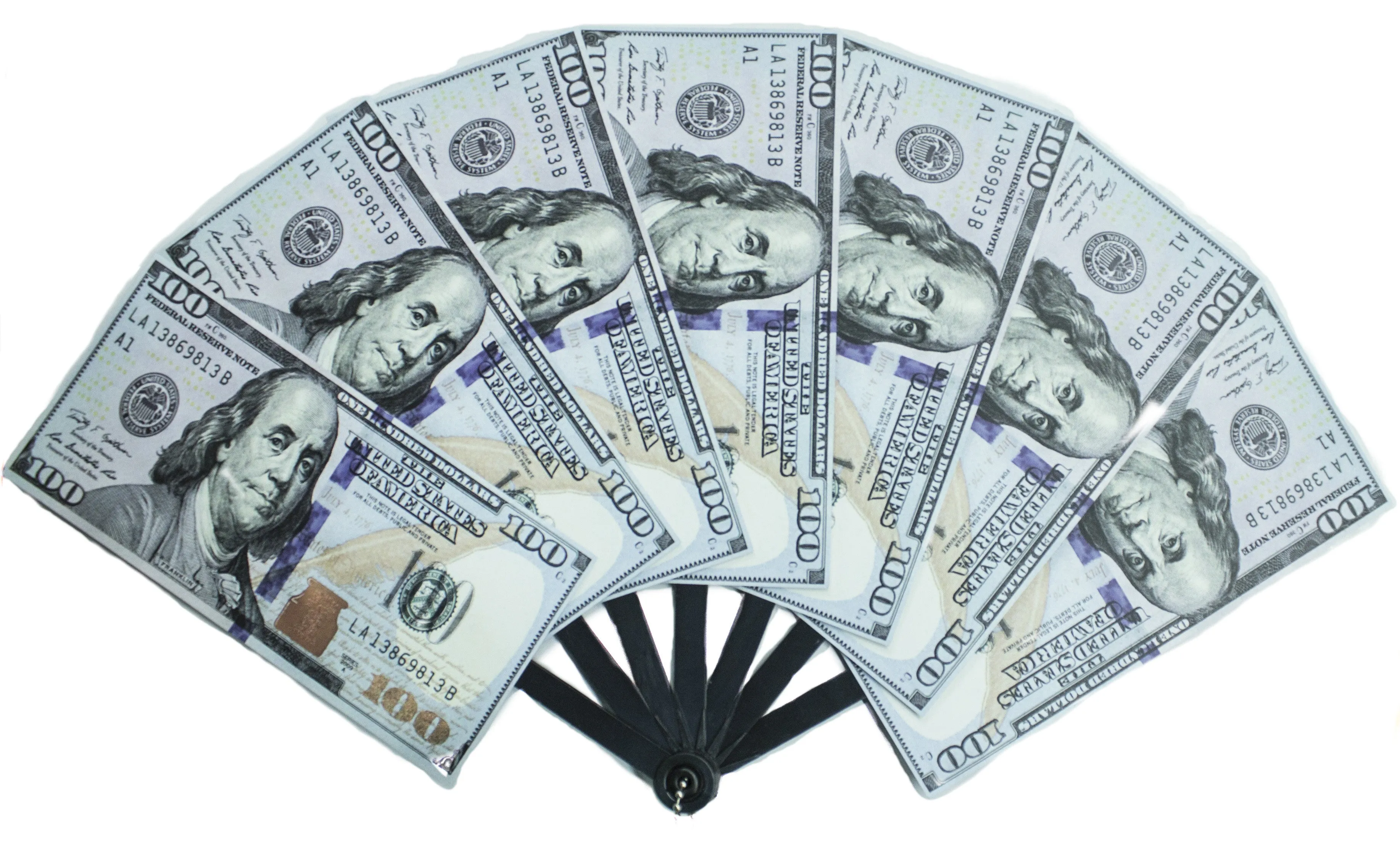 Big Bucks Novelty One Hundred Dollar Bill Personal Hand Fan
