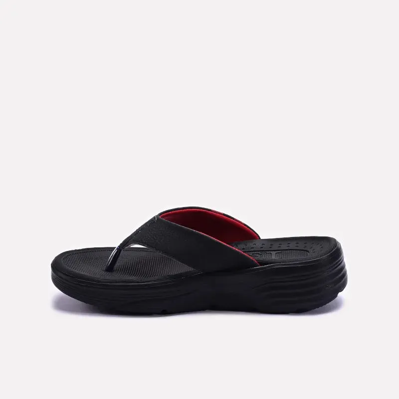 Black Comfy Sports Flip Flops 0151096