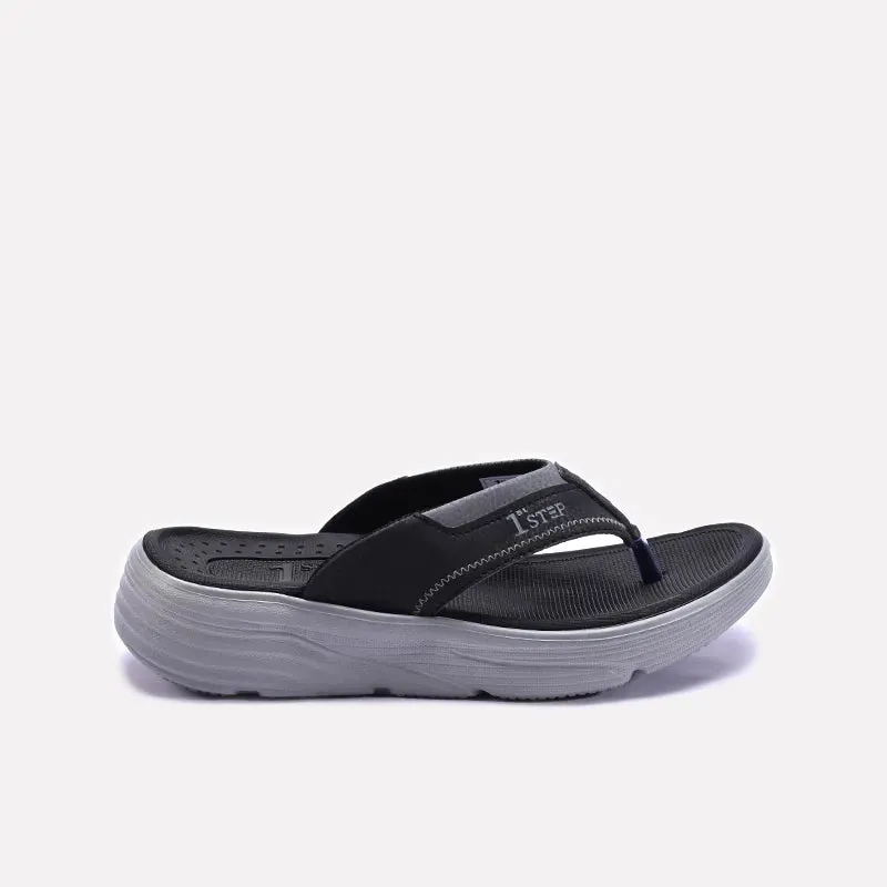 Black Comfy Sports Slippers For Men 0151097