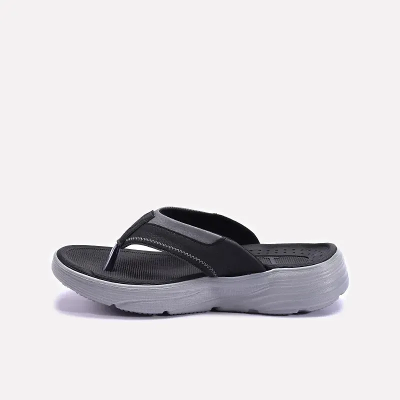 Black Comfy Sports Slippers For Men 0151097