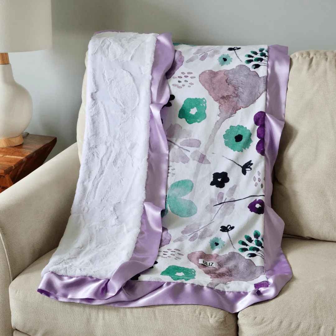 Blankets - Purple Mint Watercolour Floral