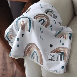 Blankets - Scattered Large Watercolor Rainbows