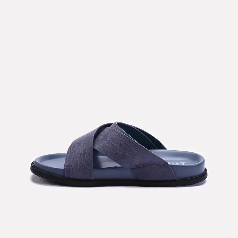 Blue Comfy Criss Cross Slippers 0151090