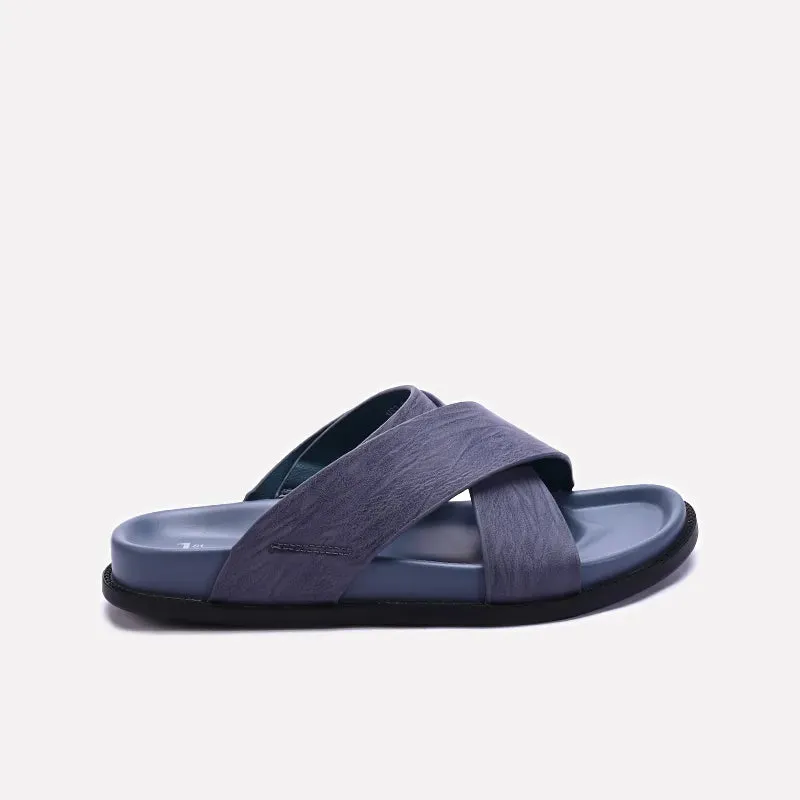 Blue Comfy Criss Cross Slippers 0151090