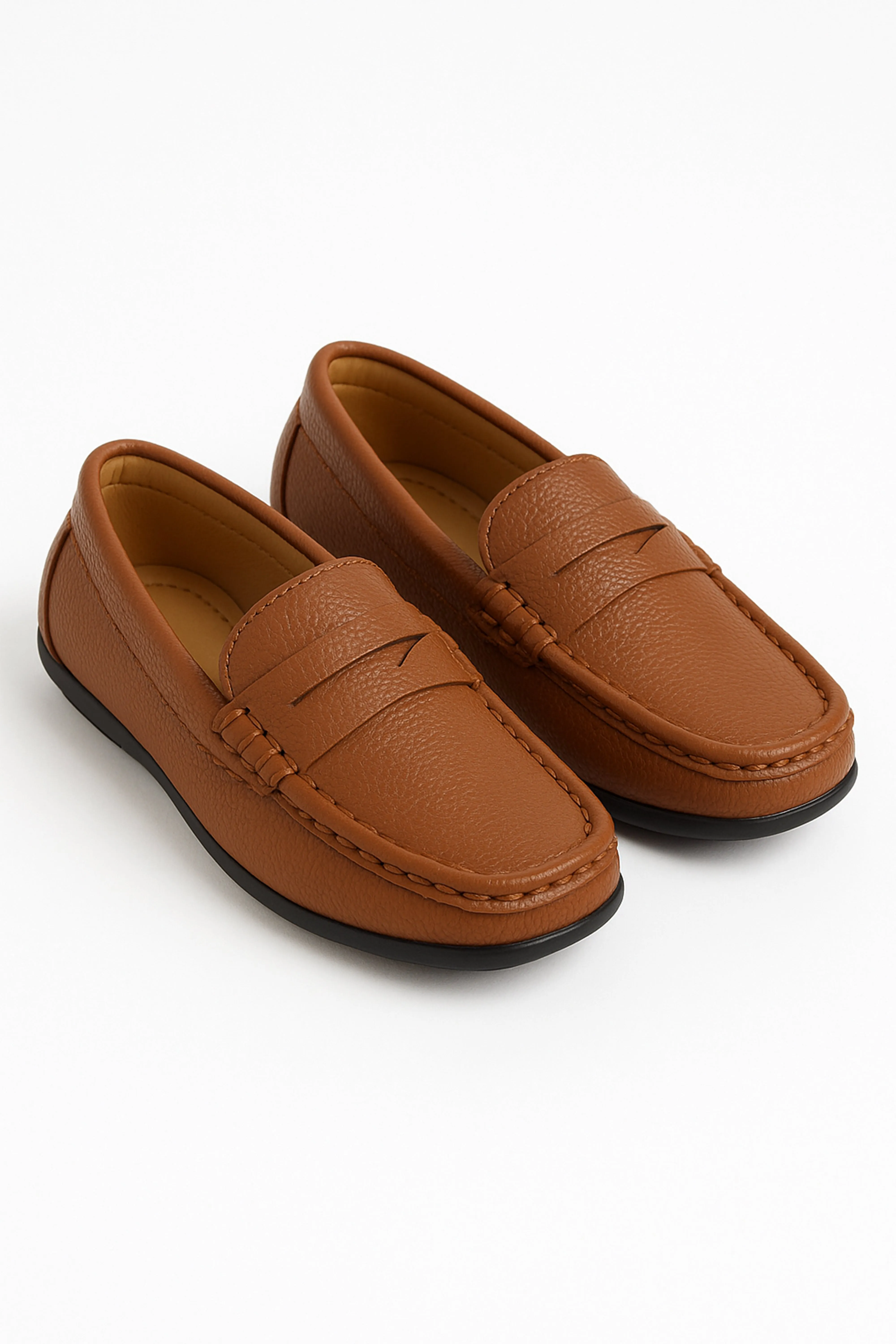 Boys Leather Penny Loafer - HUGO - Tan Brown
