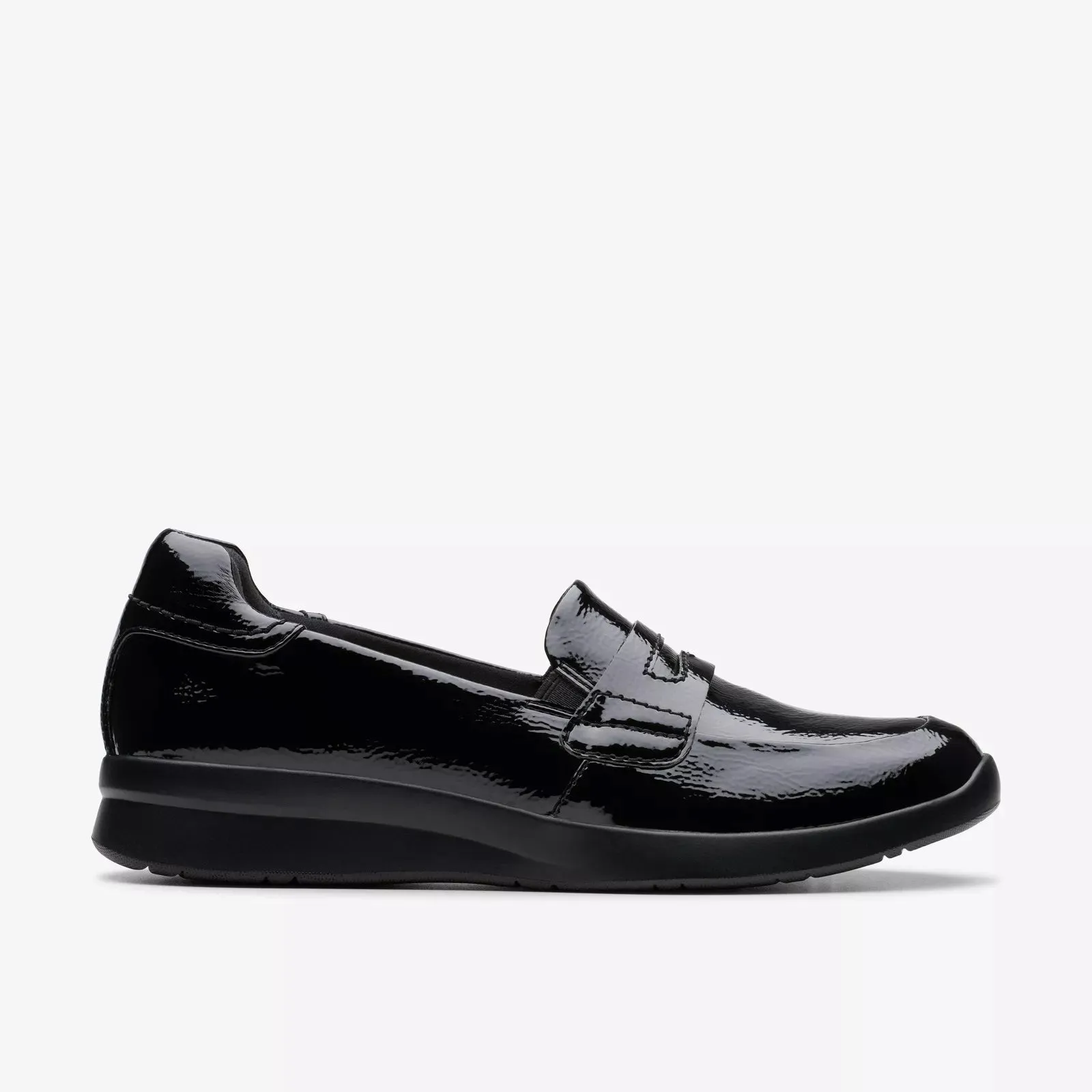 Clarks Women's Ellowyn Penny Black Crinkle Patent 26180089