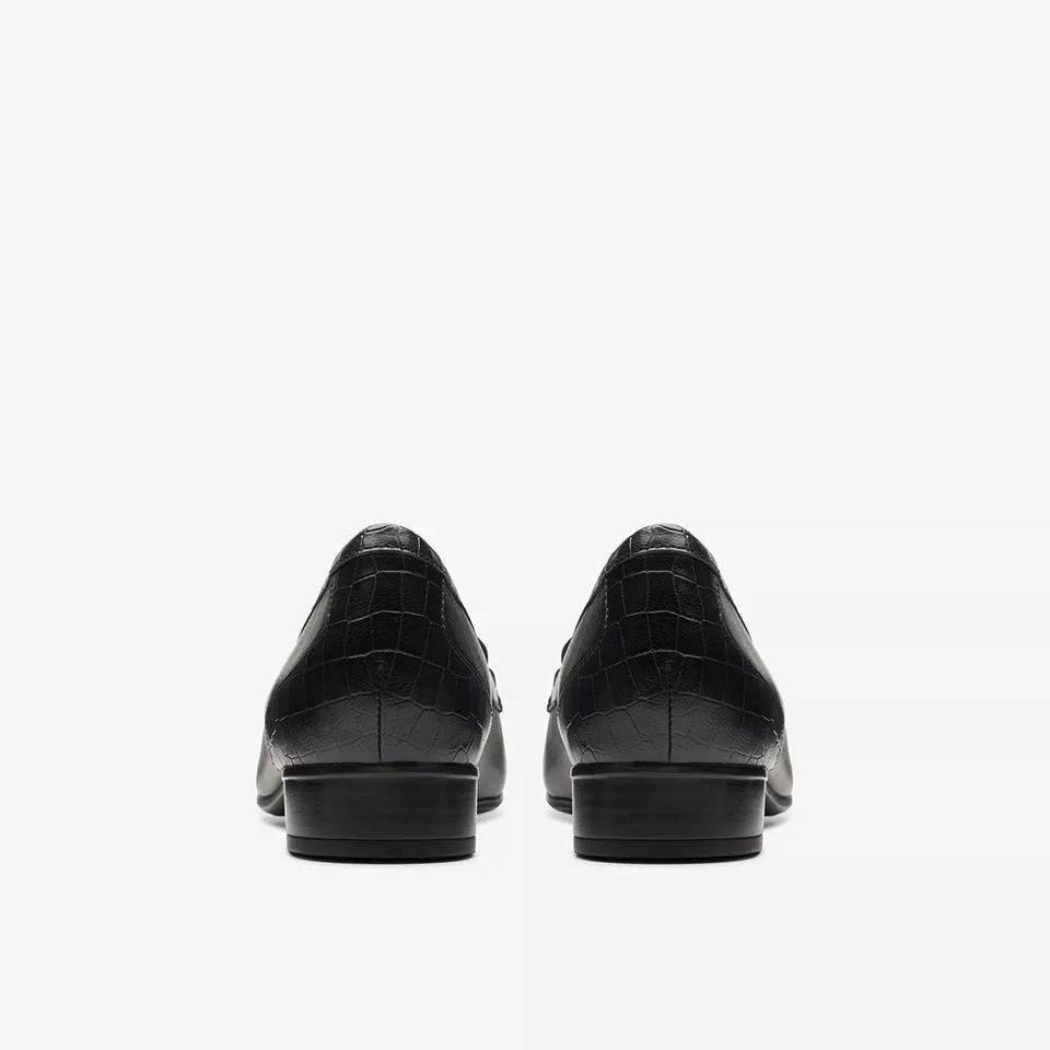 Clarks Women's Juliet Shine Black Croc Leather 26175179