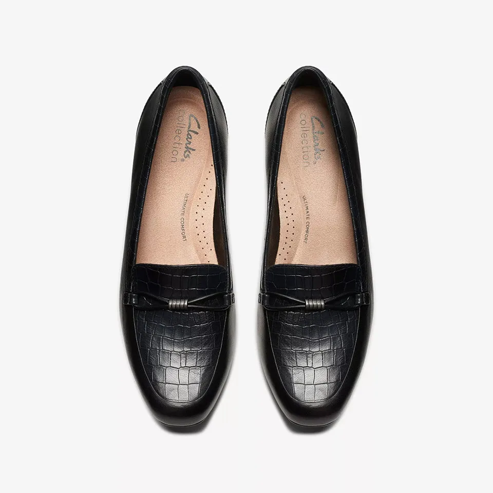 Clarks Women's Juliet Shine Black Croc Leather 26175179
