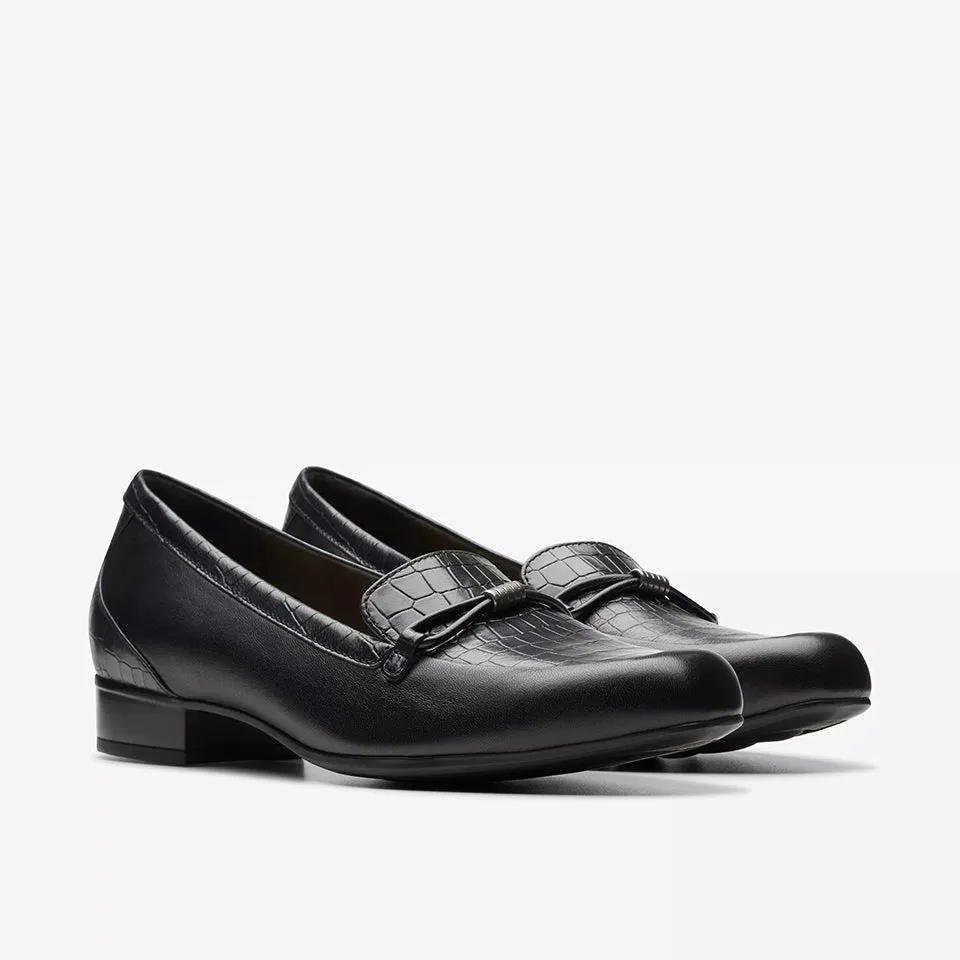 Clarks Women's Juliet Shine Black Croc Leather 26175179