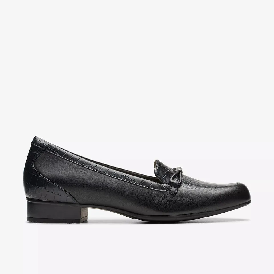 Clarks Women's Juliet Shine Black Croc Leather 26175179