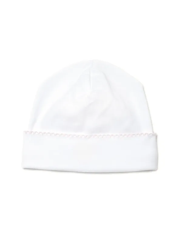 Classic Pima Baby Hat | White/Lt Pink
