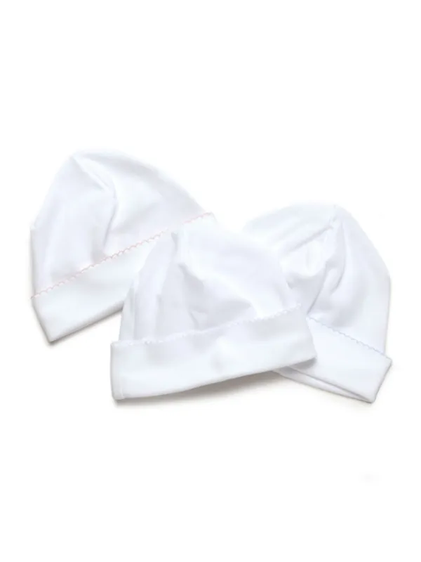 Classic Pima Baby Hat | White/Lt Pink