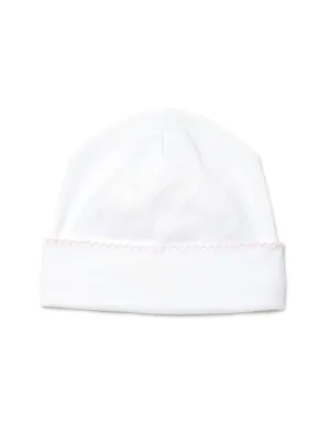 Classic Pima Baby Hat | White/Lt Pink