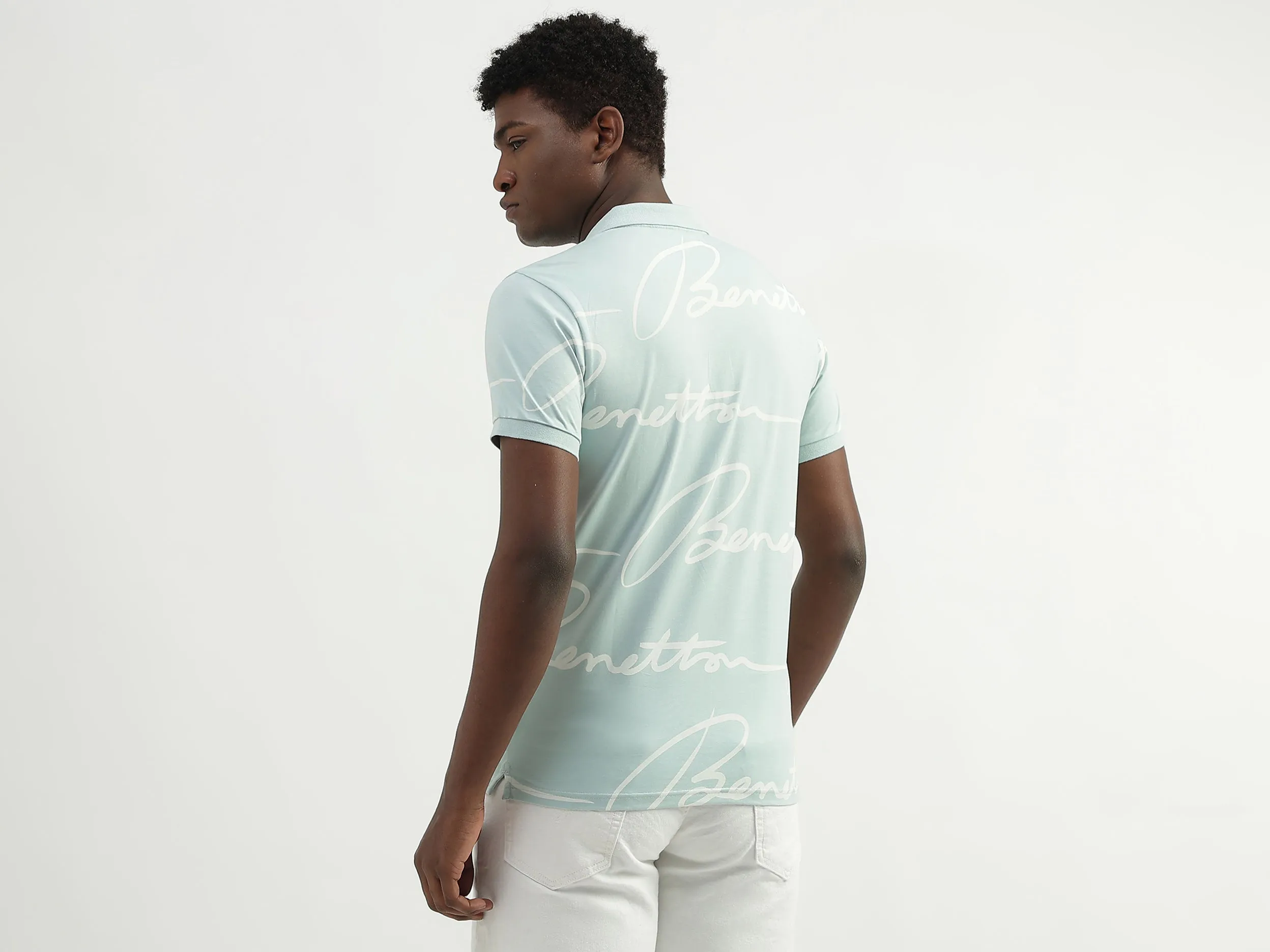 Cotton Printed Polo Collar Mens T-shirts