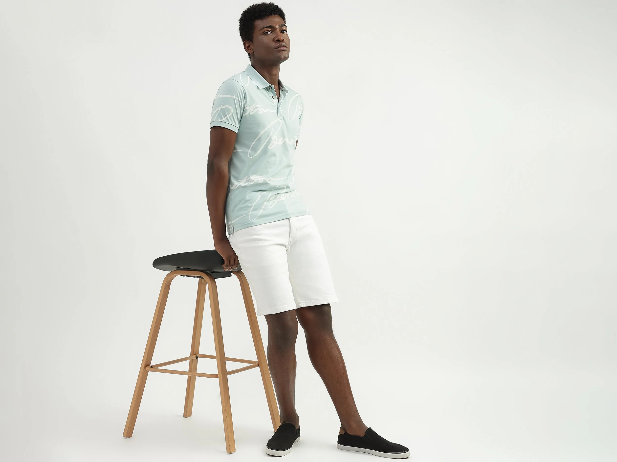 Cotton Printed Polo Collar Mens T-shirts