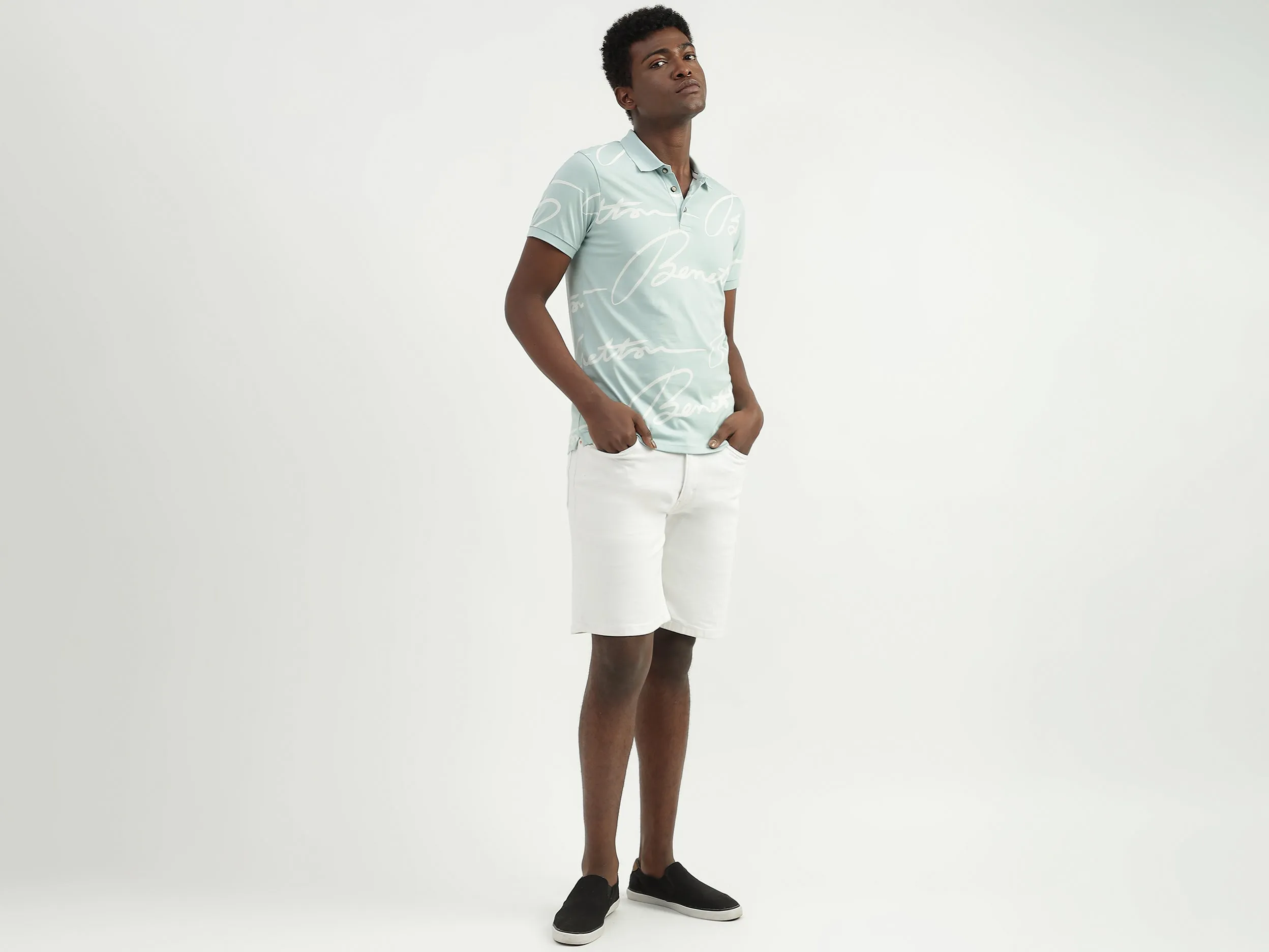 Cotton Printed Polo Collar Mens T-shirts