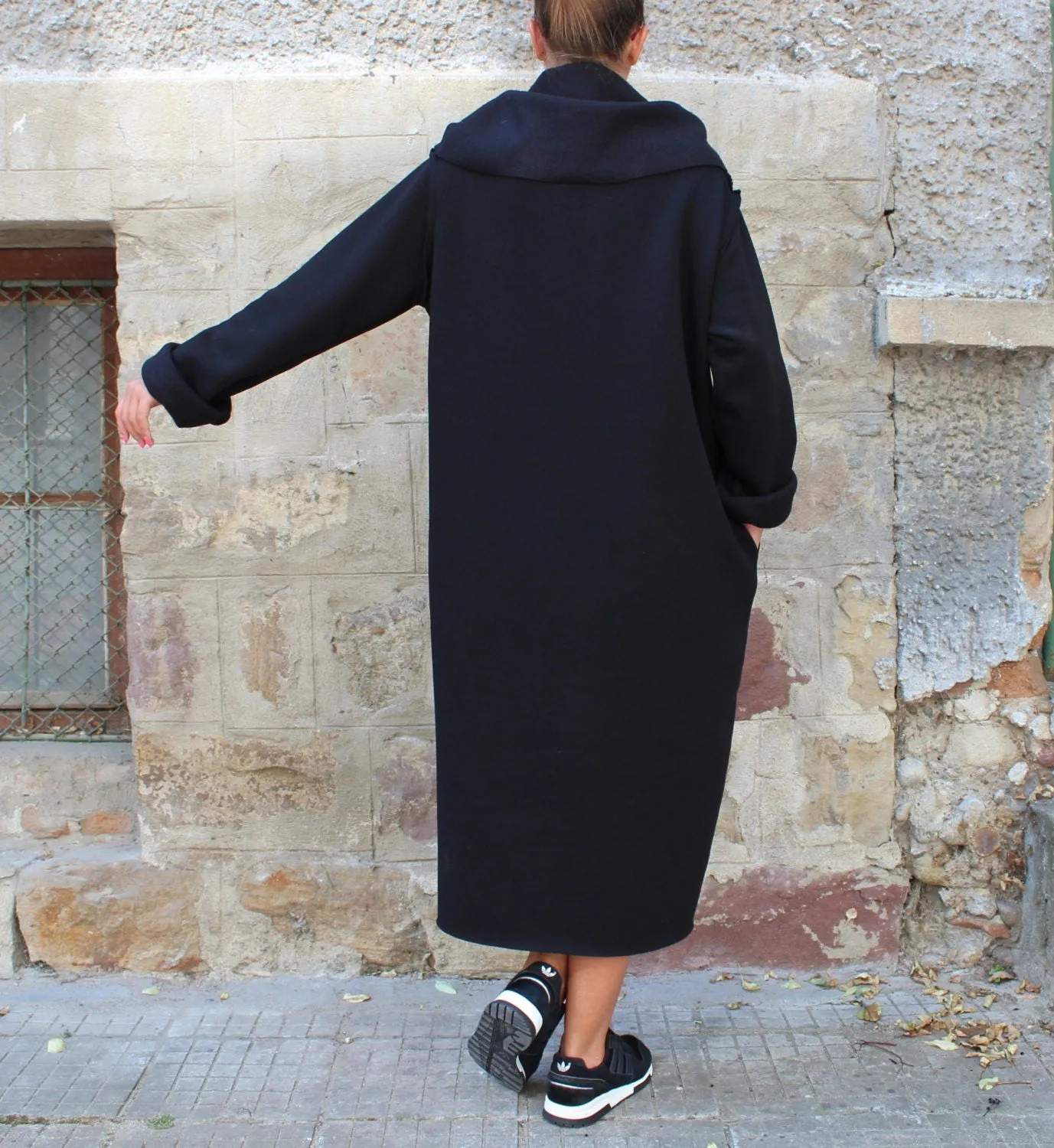 Cozy Loungewear Dress, Cowl Neck Dress, Warm Winter Dress, Turtleneck Dress, Plus Size Clothing, Black Jumper Dress, Gothic Dress, Loose