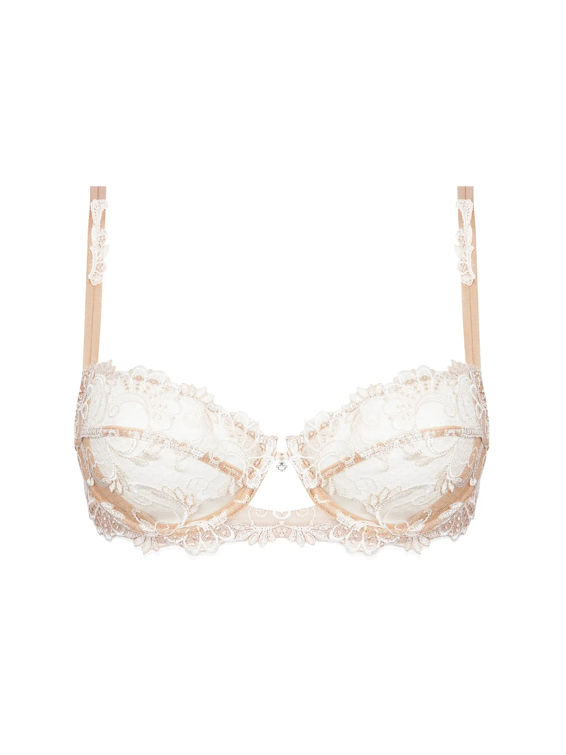 Dressing Floral Demi Cup Bra In Ambre Nacre - Lise Charmel