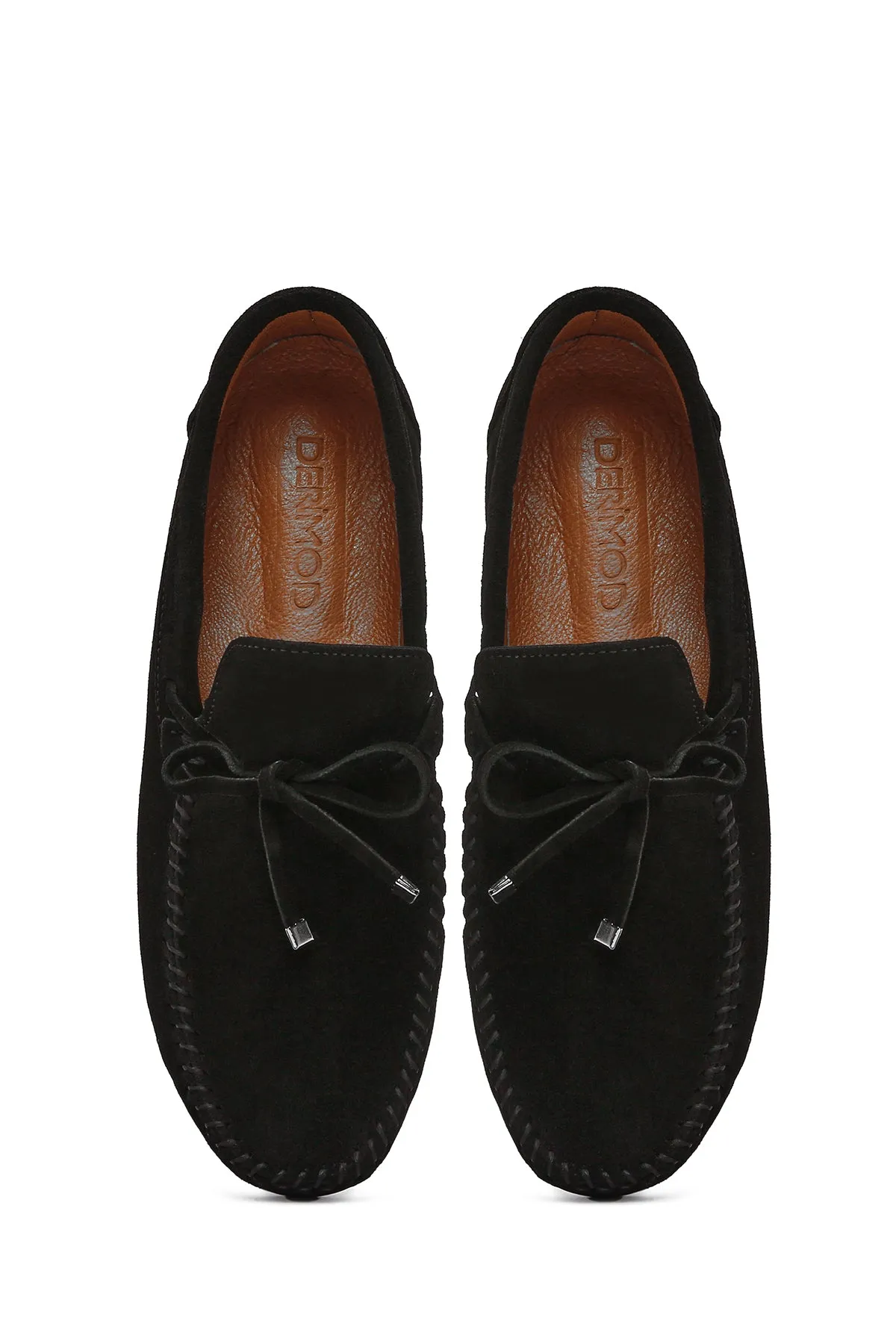 Erkek Siyah Süet Deri Casual Loafer
