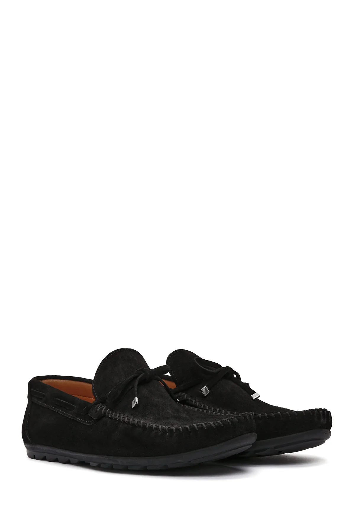 Erkek Siyah Süet Deri Casual Loafer