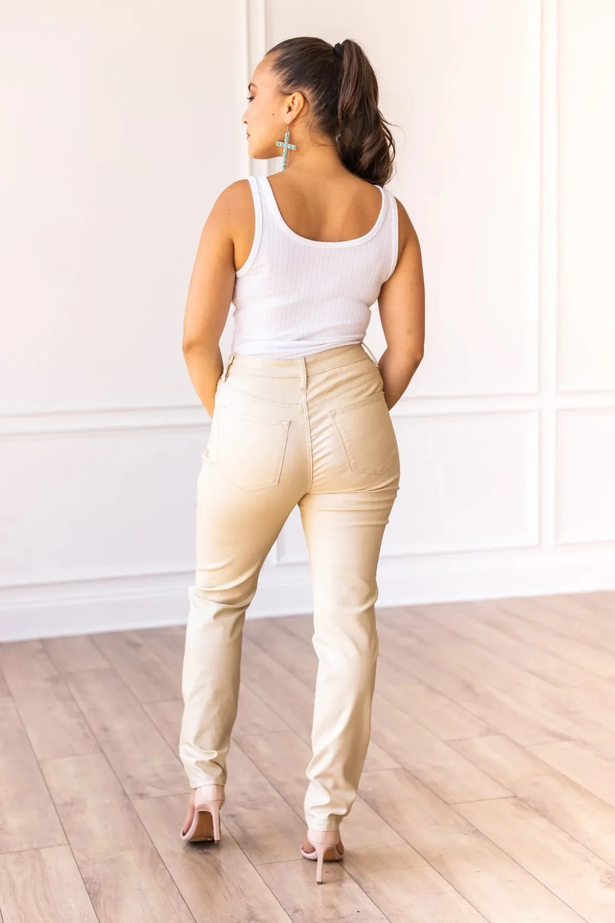 Giovanna's Metallic Gold Skinny Jeans