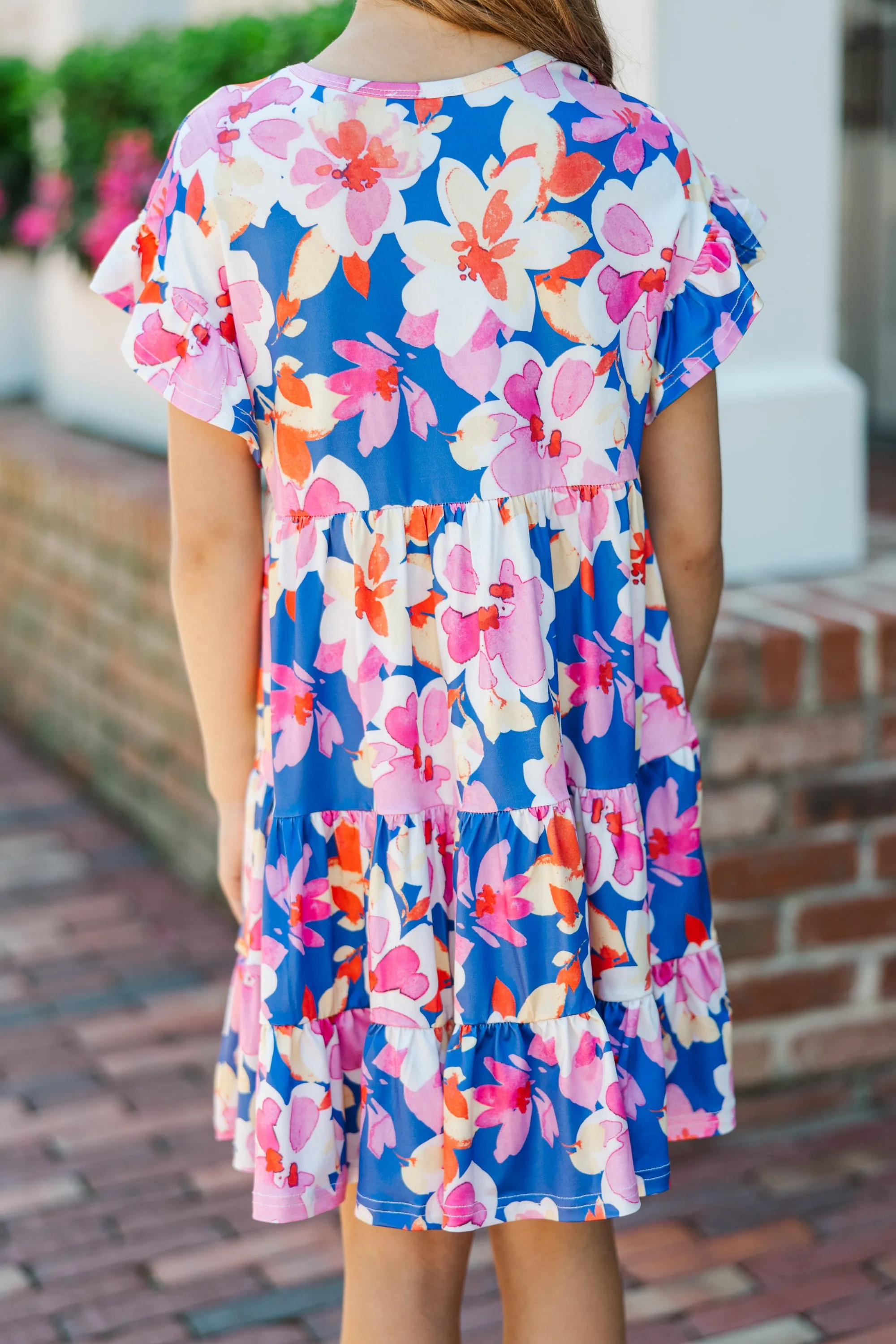 Girls: Can You Keep Up Blue Floral Dress
