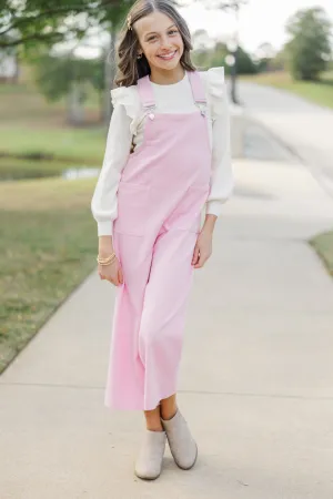 Girls: Have A Little Fun Pink Overalls