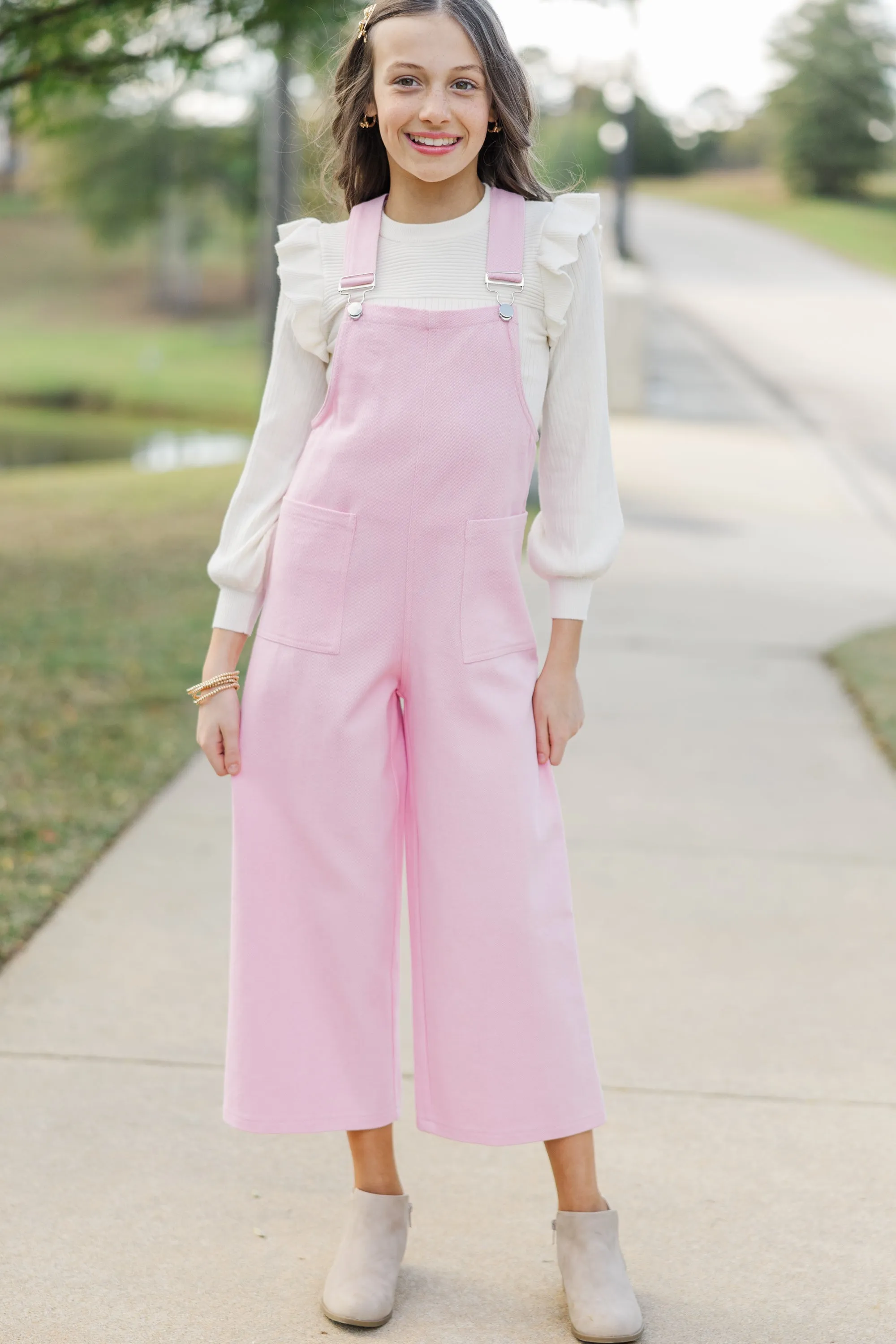 Girls: Have A Little Fun Pink Overalls