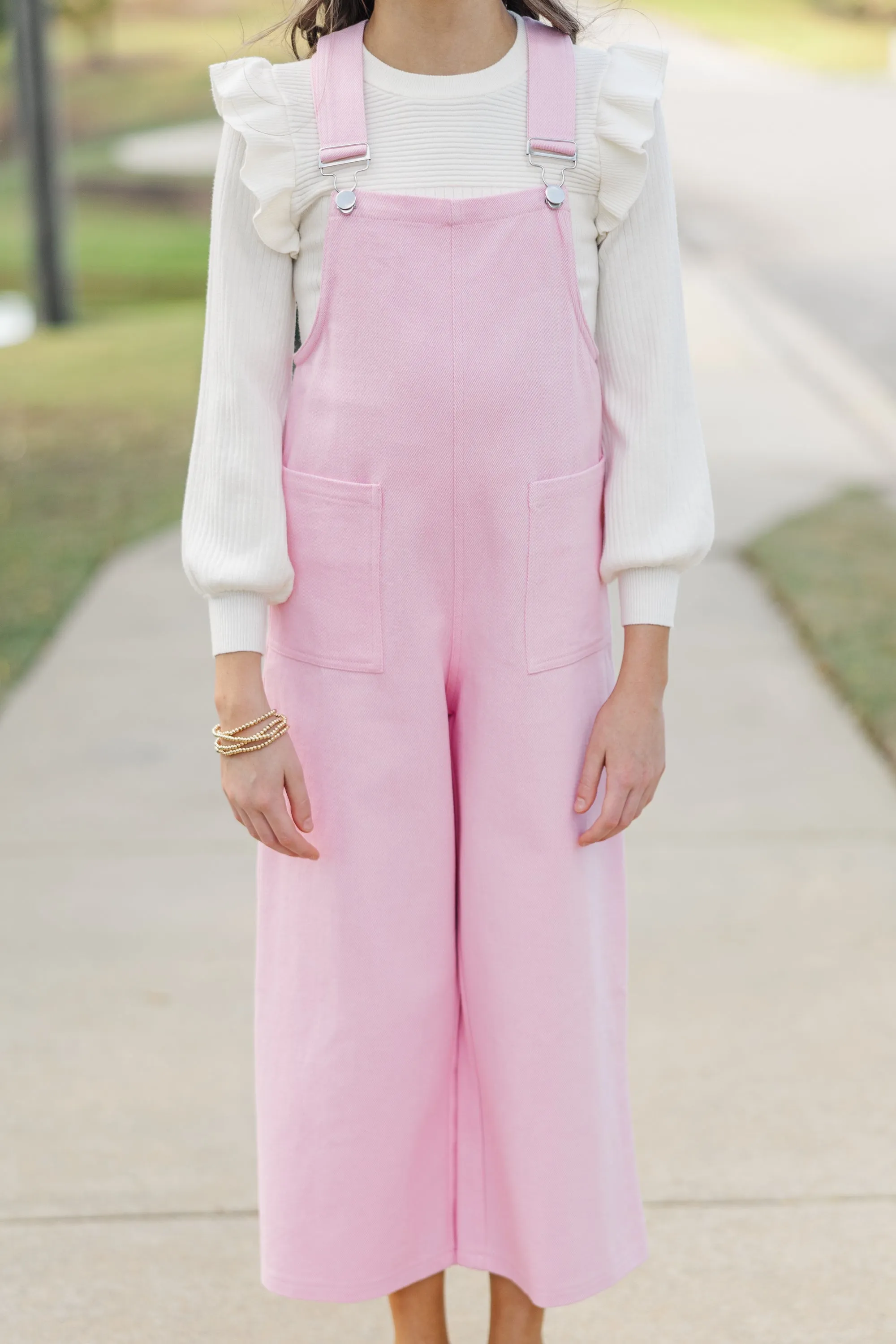 Girls: Have A Little Fun Pink Overalls