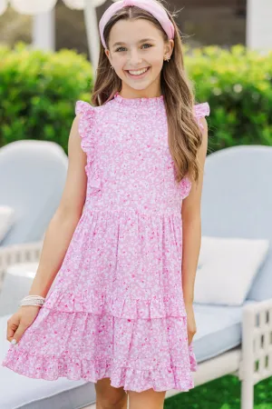 Girls: Kept Promises Pink Floral Babydoll Dress