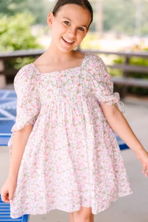 Girls: Make Your Day Pink Ditsy Floral Dress