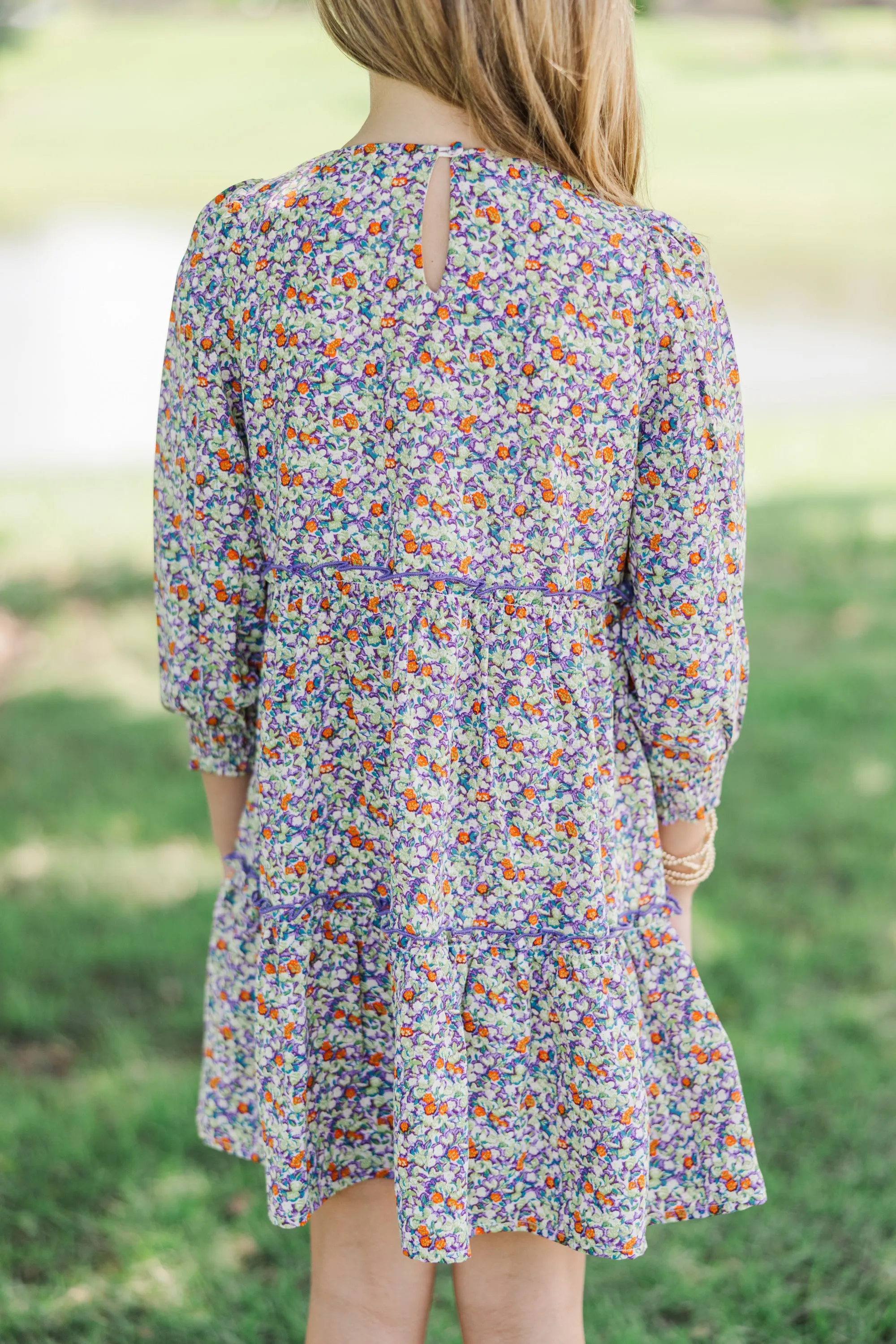 Girls: On This Day Green Ditsy Floral Dress