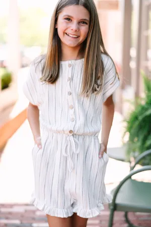 Girls: Sunny Days Mustard Yellow Striped Romper