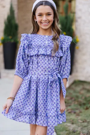 Girls: The Juliana Lavender Floral Dress