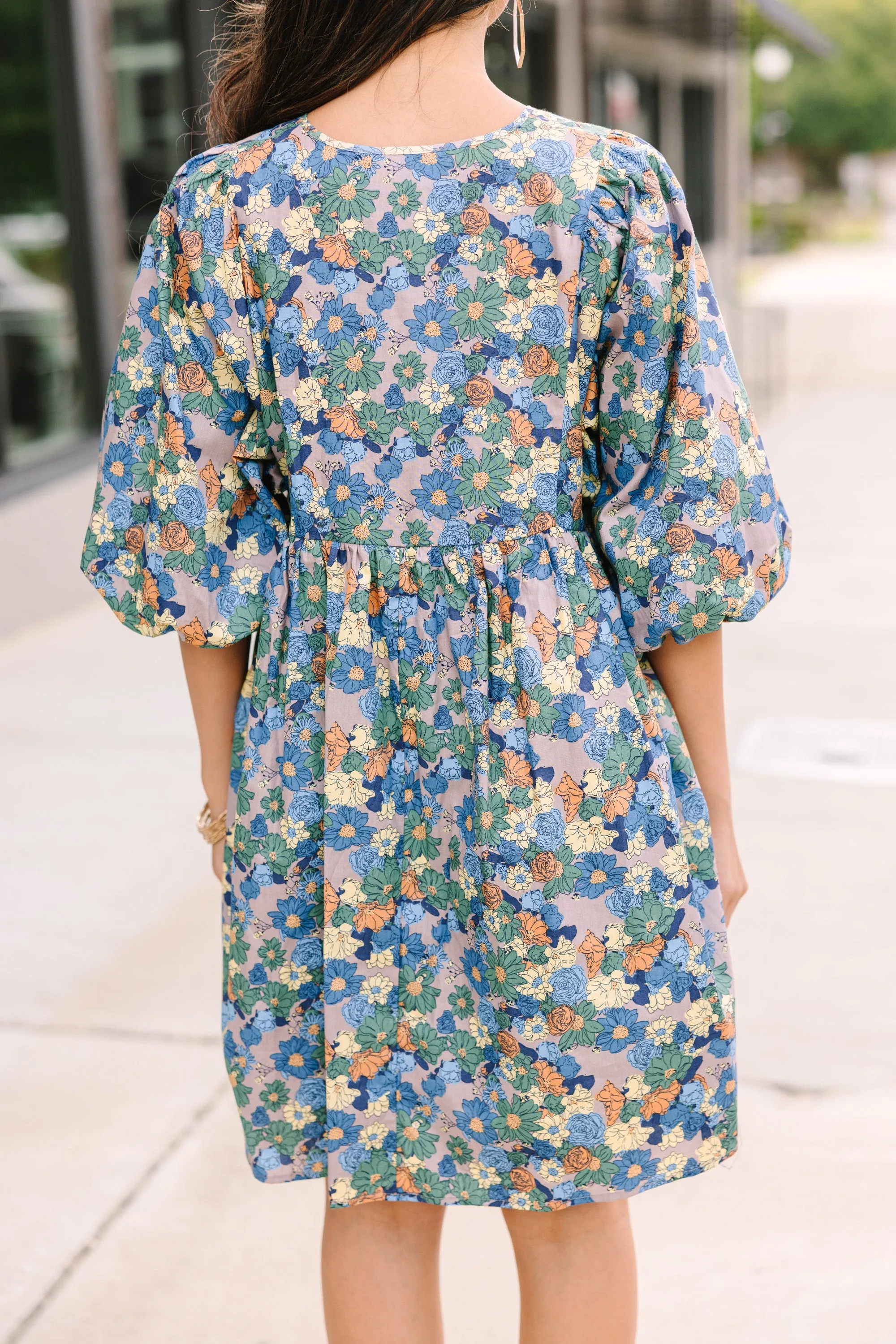 It's All True Blue Floral Dress